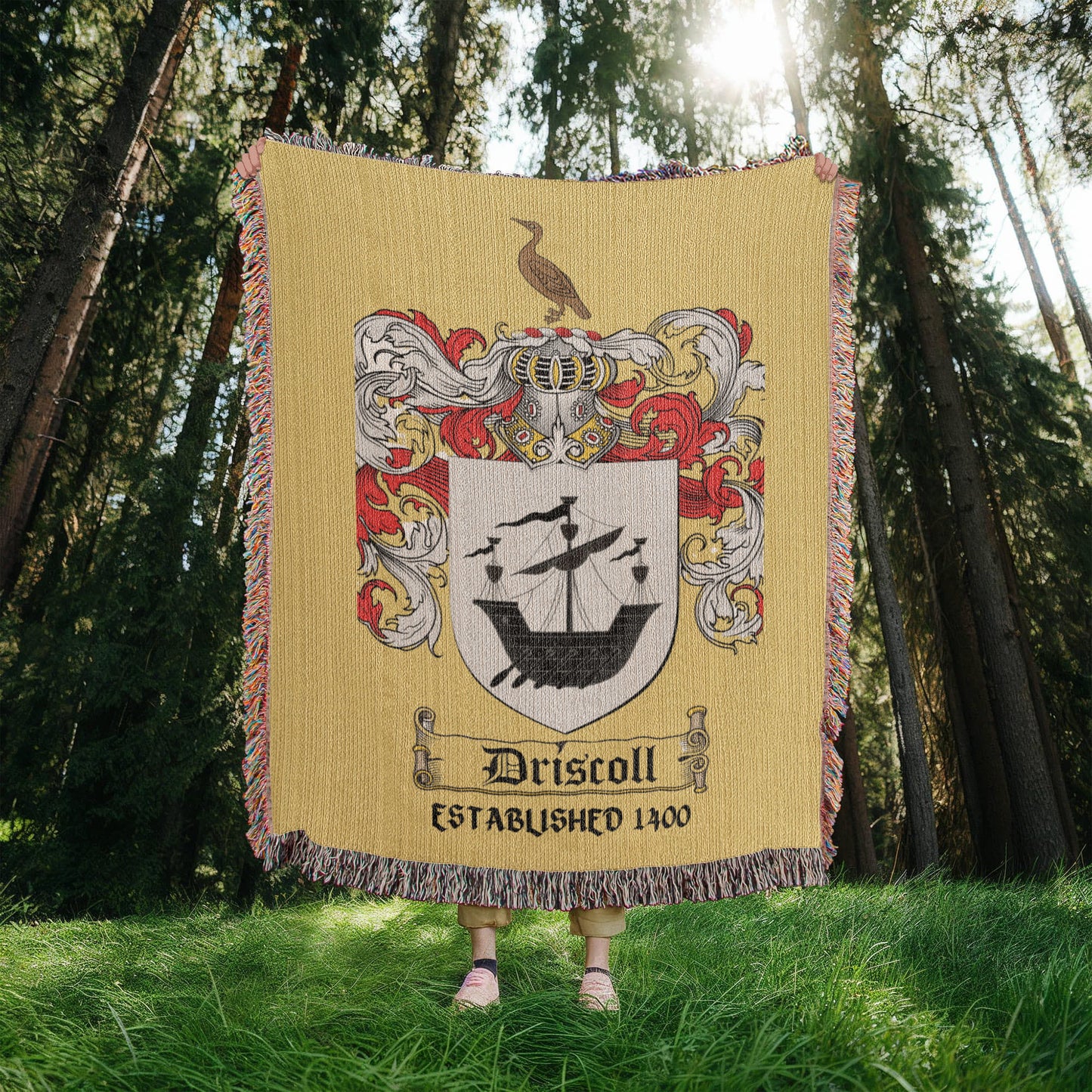 Custom Coat of Arms/Family Crest Heirloom Woven Blanket