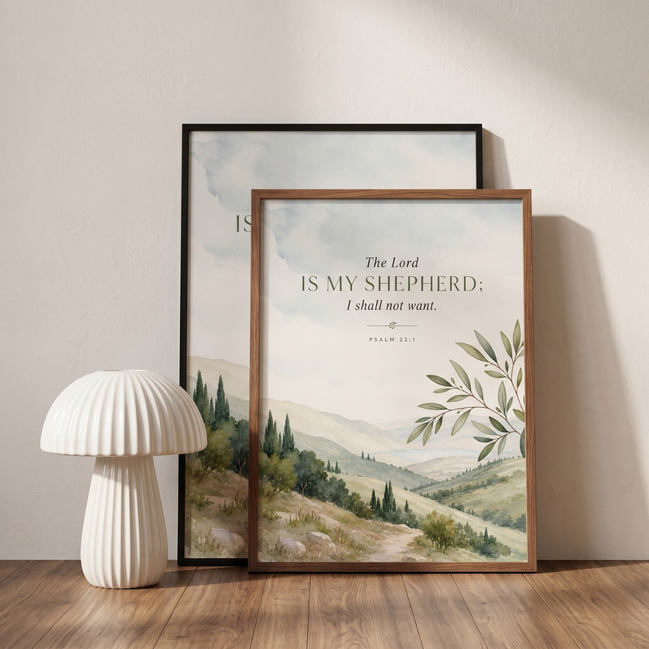My Shepherd — Psalm 23:1 Watercolor Scripture Wall Art