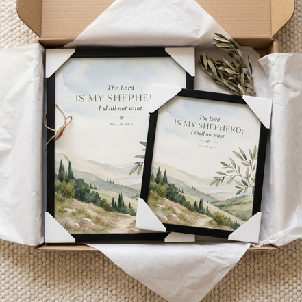My Shepherd — Psalm 23:1 Watercolor Scripture Wall Art