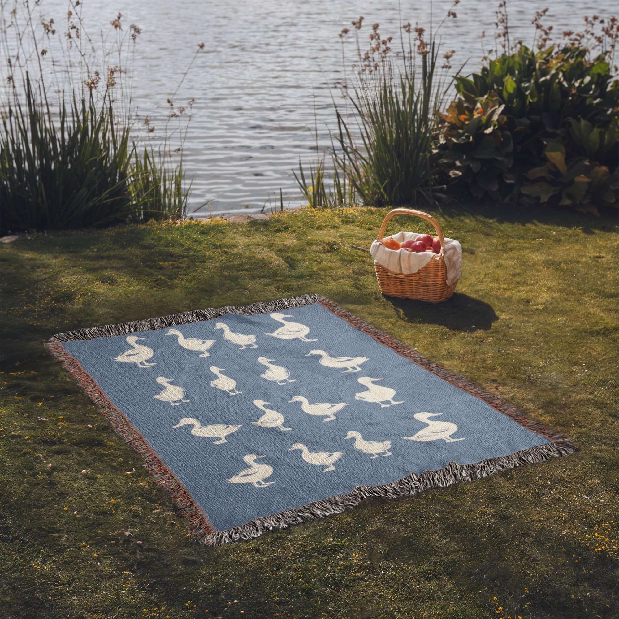 Heirloom Woven Blanket – Vintage Duck Pattern