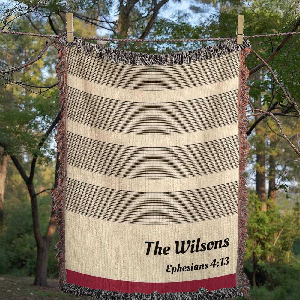 Personalized Woven Throw Blanket Gift for Wedding Engagement Anniversary Keepsake,Unique Gift for Family or Couple Last Name, Housewarming