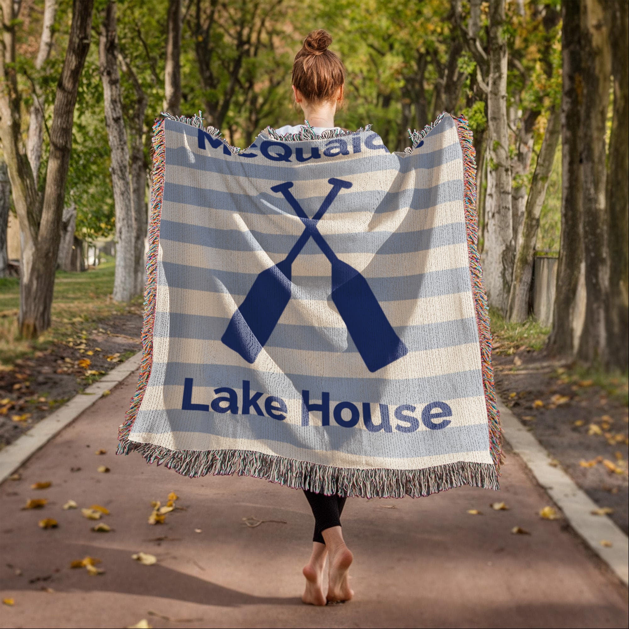 Lake House Personalized Woven Blanket