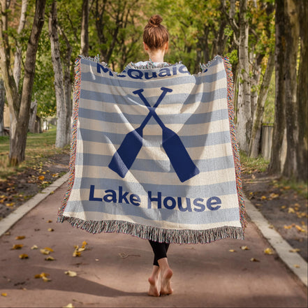 Lake House Personalized Woven Blanket