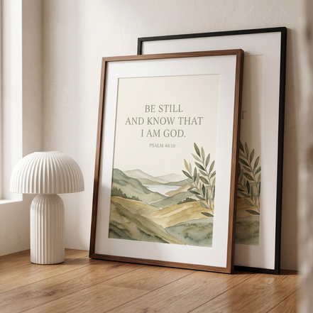 Be Still — Psalm 46:10 Watercolor Scripture Wall Art