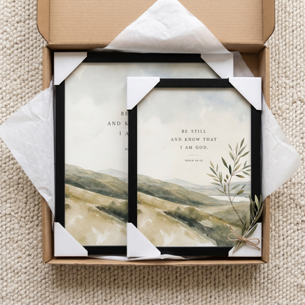 Be Still — Psalm 46:10 Watercolor Scripture Wall Art