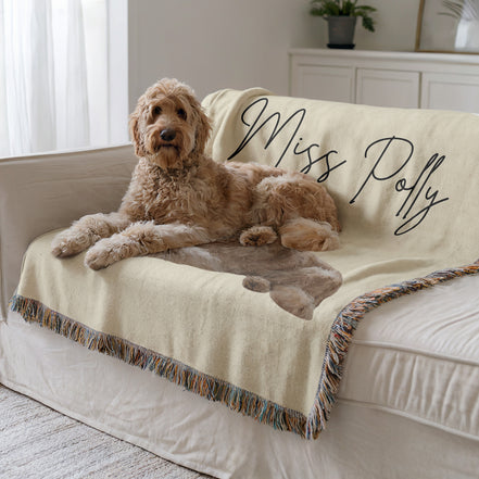 Pet Photo Woven Blanket Portrait Orientation