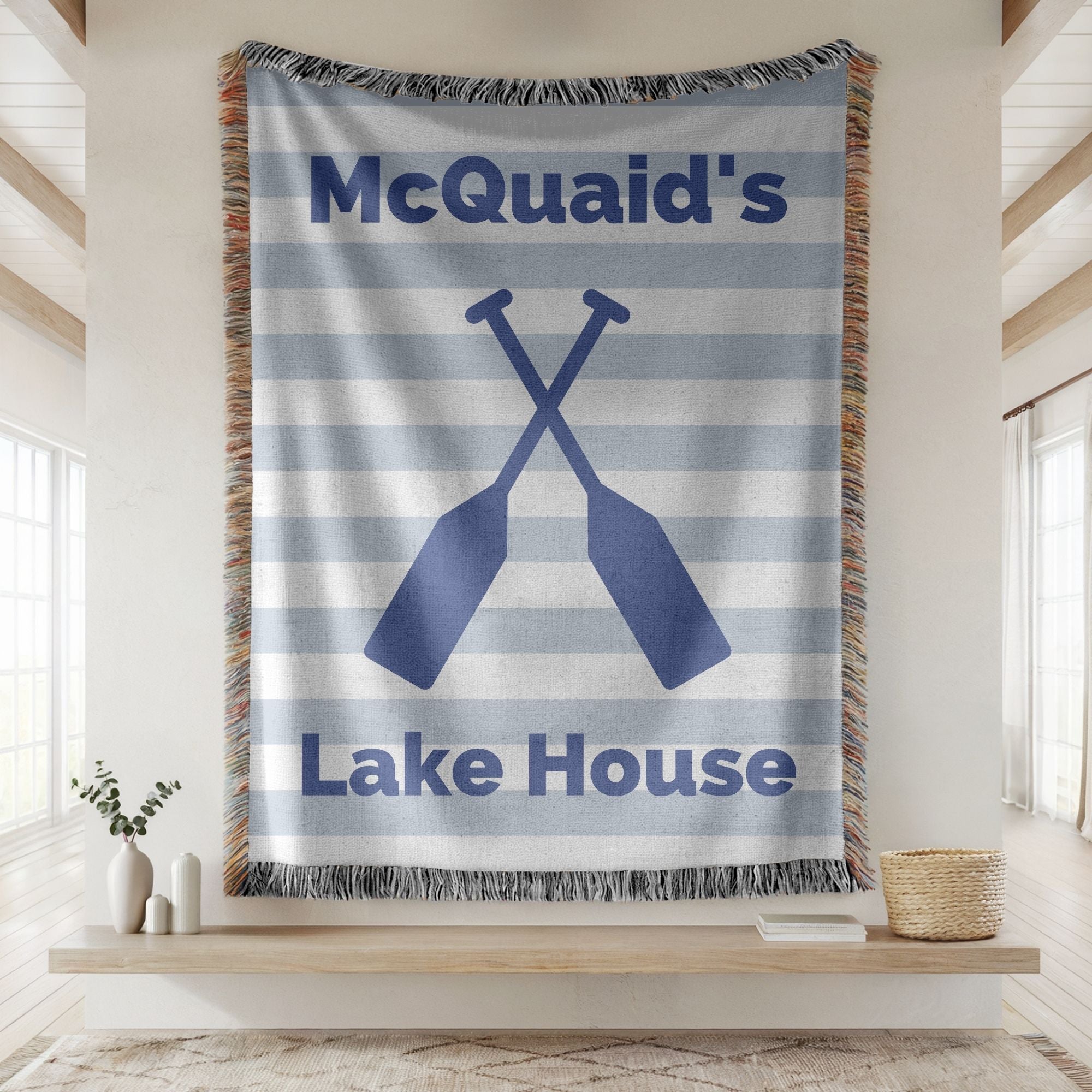 Lake House Personalized Woven Blanket