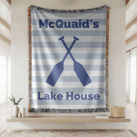 Lake House Personalized Woven Blanket