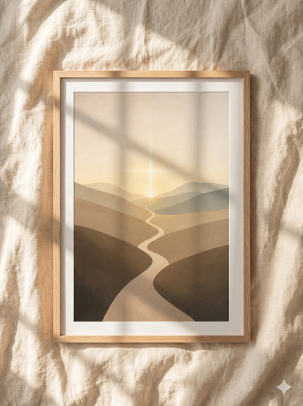 The Narrow Path — Cross on the Horizon Christian Wall Art