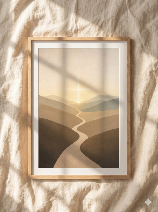 The Narrow Path — Cross on the Horizon Christian Wall Art