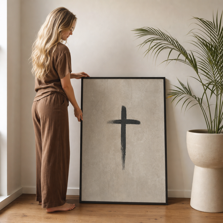 Hand of Grace — Modern Christian Cross Wall Art