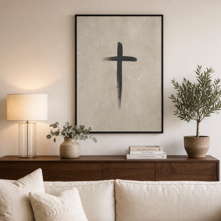 Hand of Grace — Modern Christian Cross Wall Art
