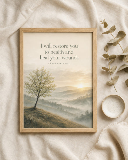 Restored | Jeremiah 30:17 Christian Wall Art | Urban Kay