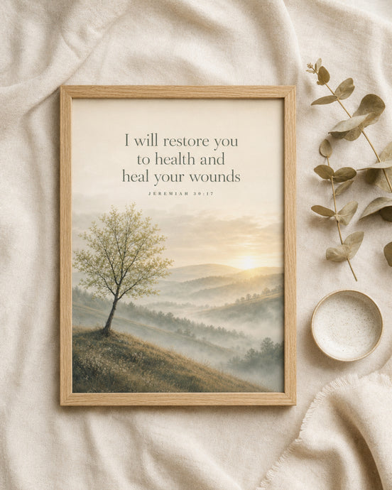 Restored | Jeremiah 30:17 Christian Wall Art | Urban Kay