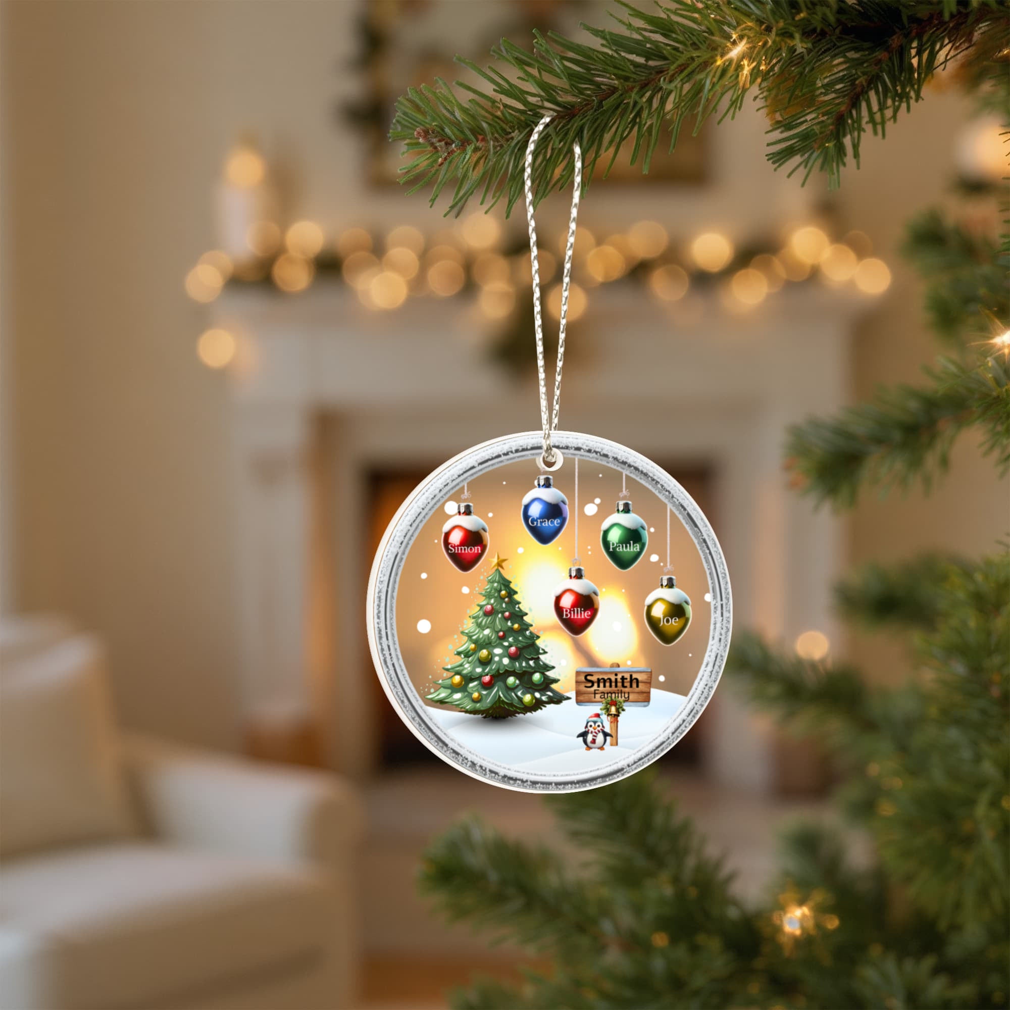 Personalized Christmas Tree Lights Ornament