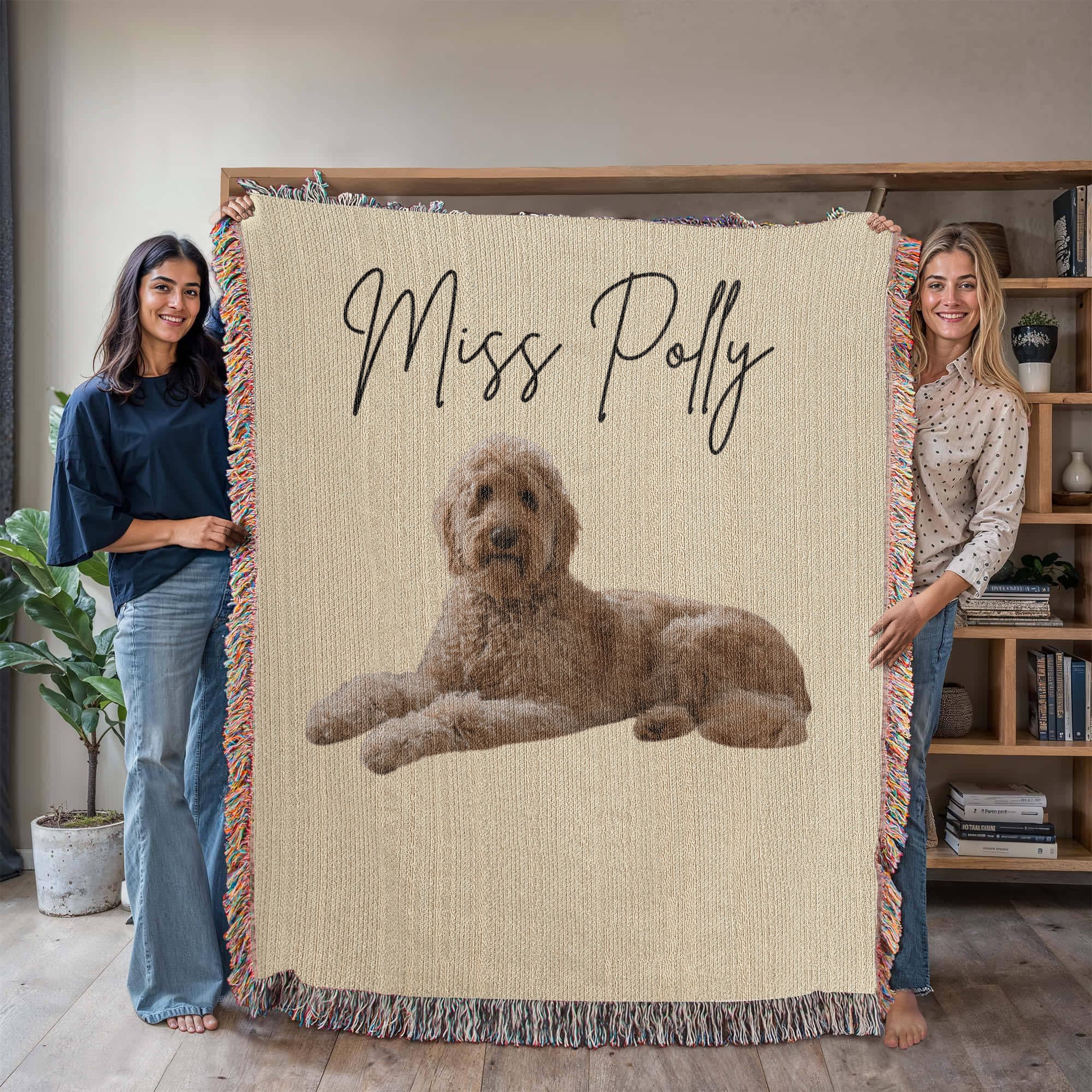 Pet Photo Woven Blanket Portrait Orientation