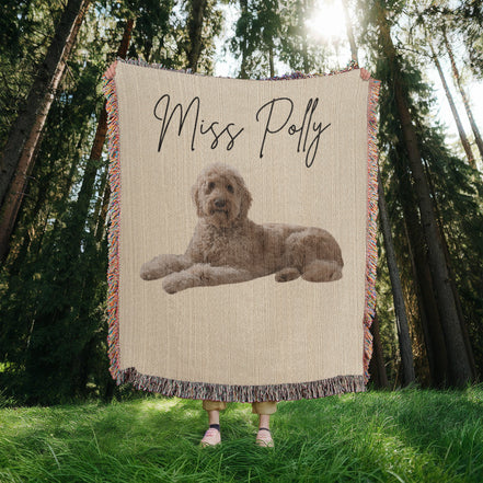 Pet Photo Woven Blanket Portrait Orientation