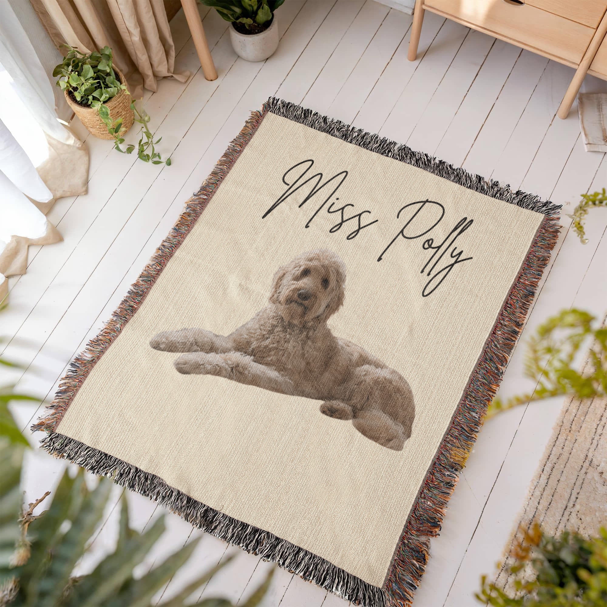 Pet Photo Woven Blanket Portrait Orientation