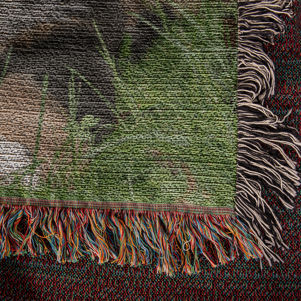 Pet Portrait Woven Blanket Landscape Orientation