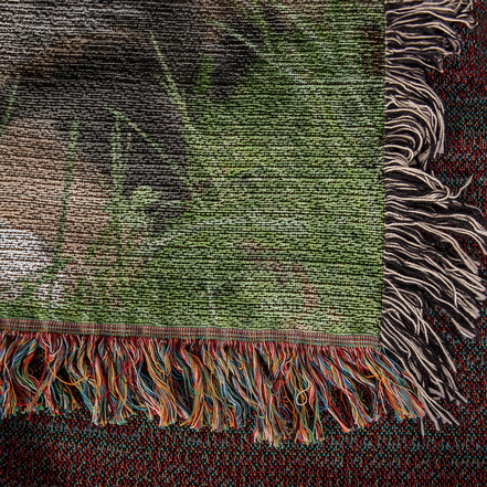 Pet Portrait Woven Blanket Landscape Orientation