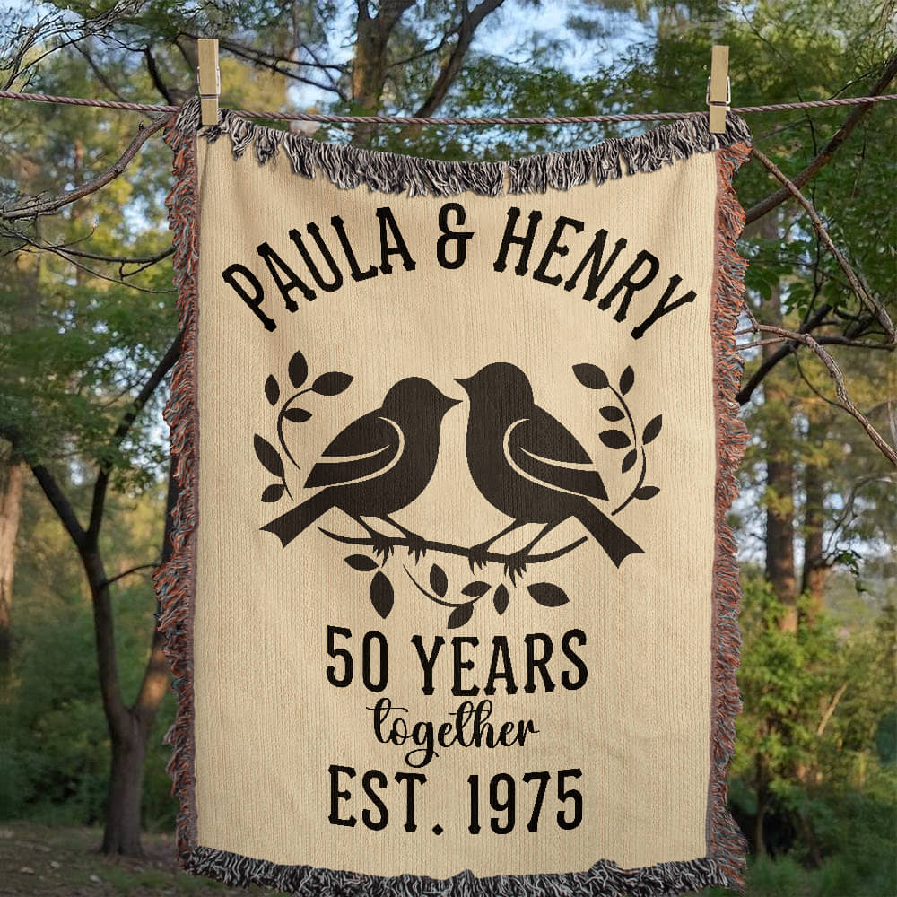 Milestone Anniversary Custom Woven Heirloom Blanket
