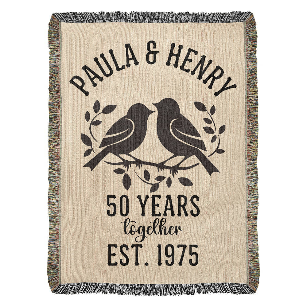 Milestone Anniversary Custom Woven Heirloom Blanket