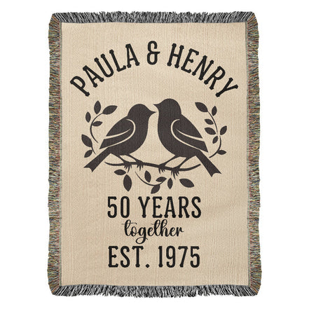 Milestone Anniversary Custom Woven Heirloom Blanket