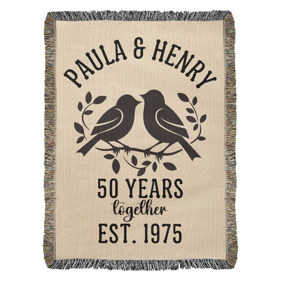 Milestone Anniversary Custom Woven Heirloom Blanket