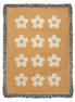 Cheery Flower Motif Heirloom Woven Blanket