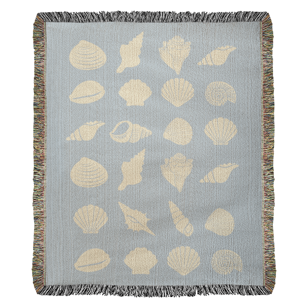 Coastal Shells Heirloom Woven Blanket
