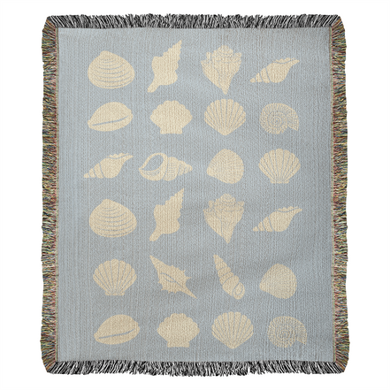 Coastal Shells Heirloom Woven Blanket