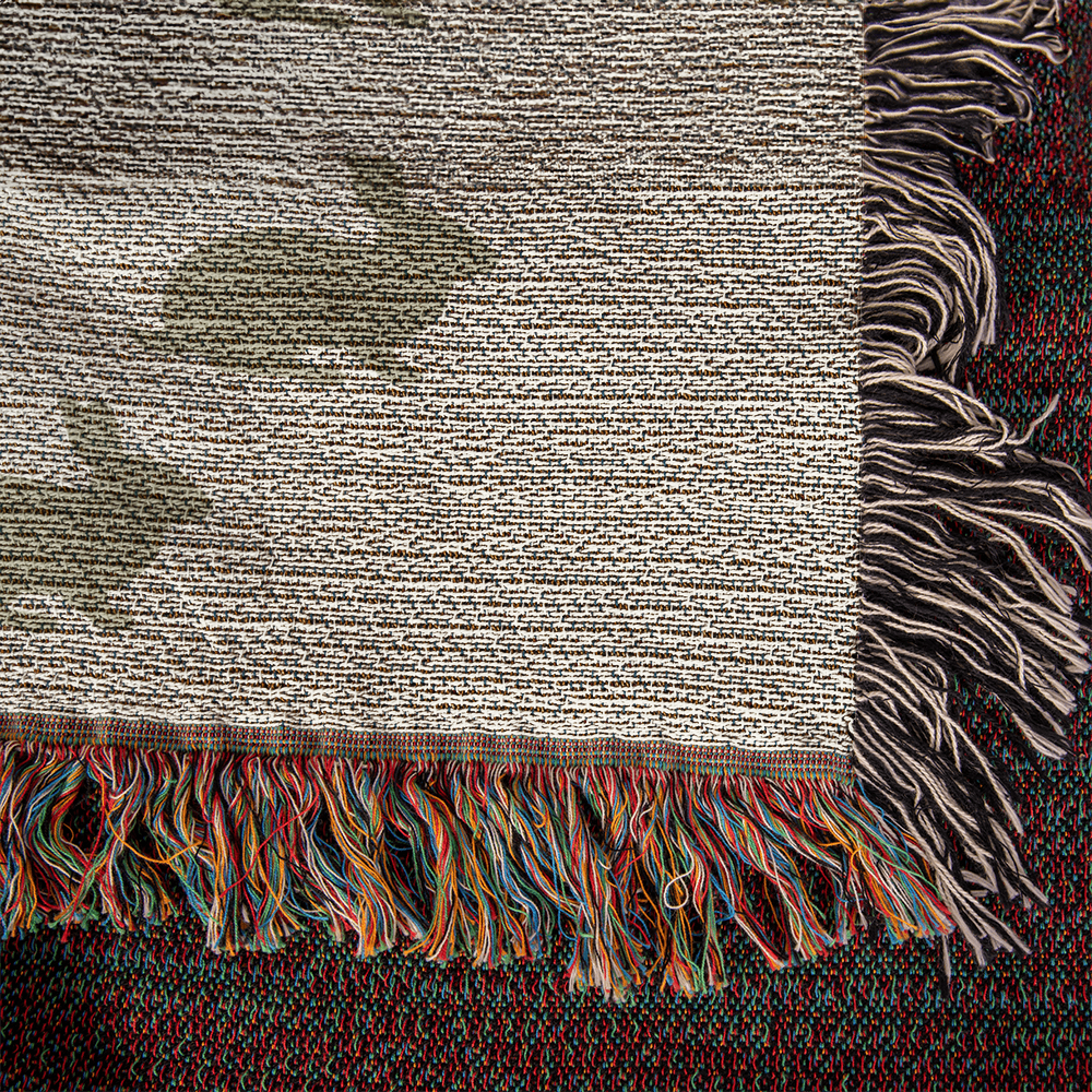 Sage Green Meadow Bunny Heirloom Woven Blanket