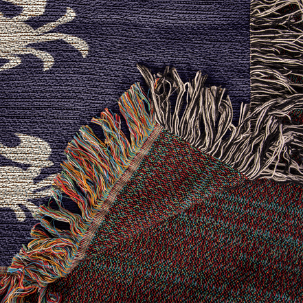 Crab Print Heirloom Woven Blanket