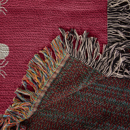 Lobster Motif Heirloom Woven Blanket