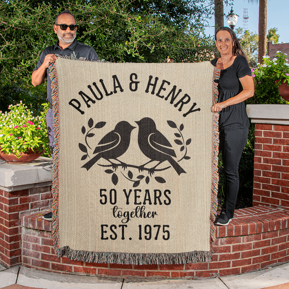 Milestone Anniversary Custom Woven Heirloom Blanket