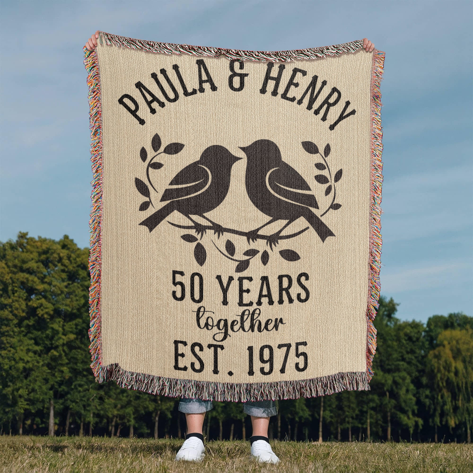 Milestone Anniversary Custom Woven Heirloom Blanket