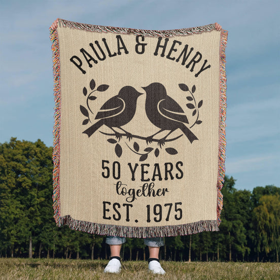 Milestone Anniversary Custom Woven Heirloom Blanket