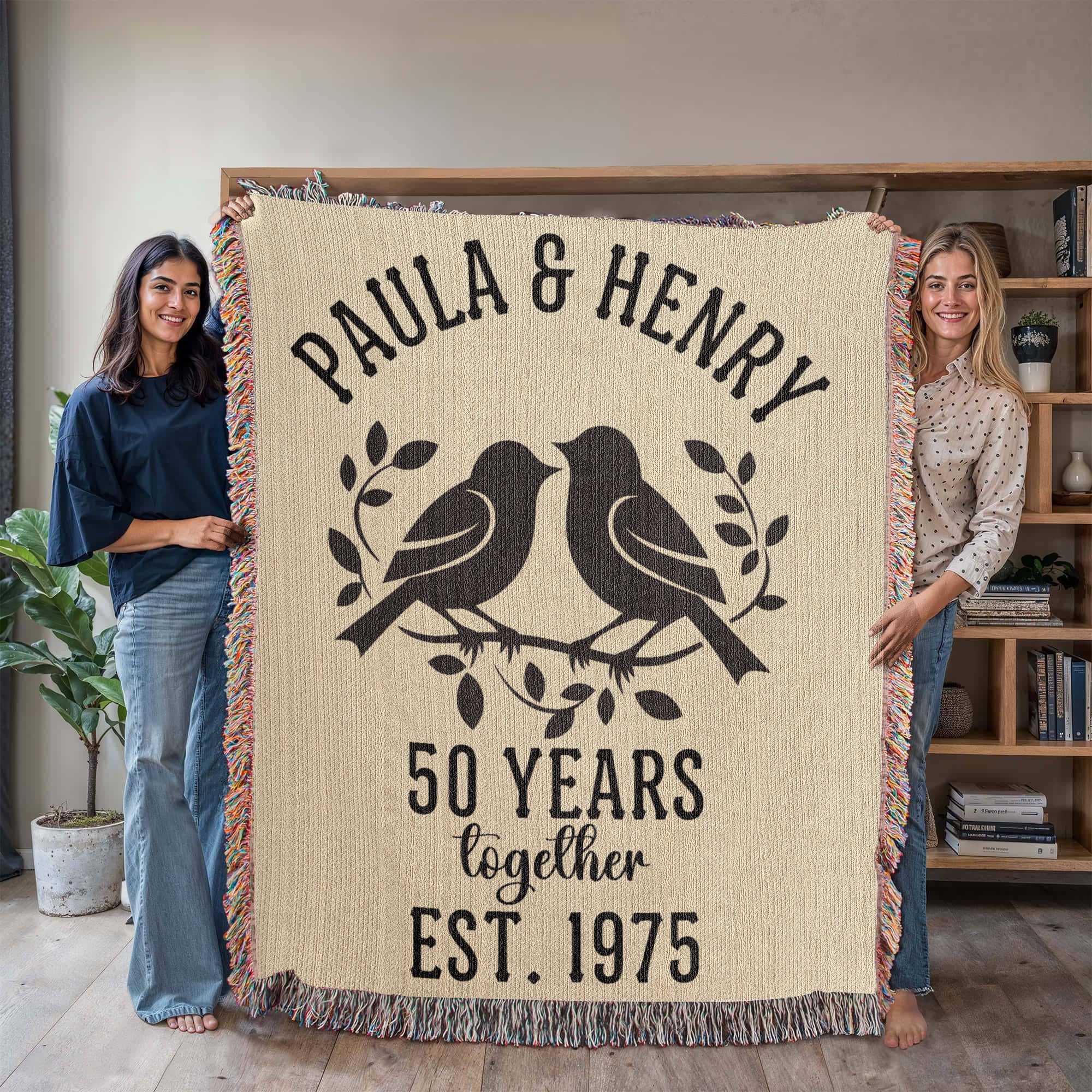 Milestone Anniversary Custom Woven Heirloom Blanket