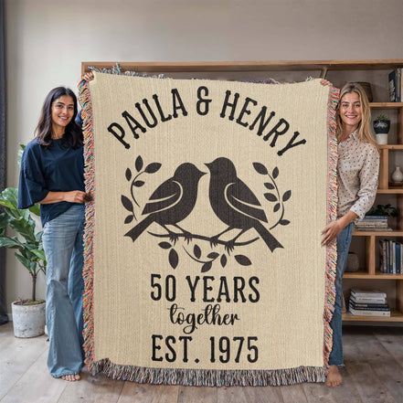 Milestone Anniversary Custom Woven Heirloom Blanket