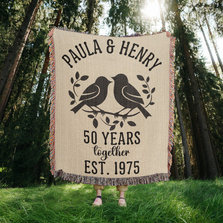 Milestone Anniversary Custom Woven Heirloom Blanket