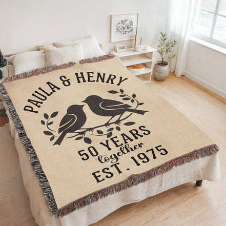 Milestone Anniversary Custom Woven Heirloom Blanket