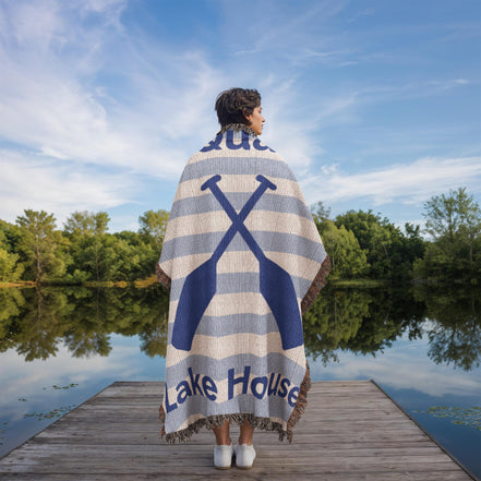 Lake House Personalized Woven Blanket