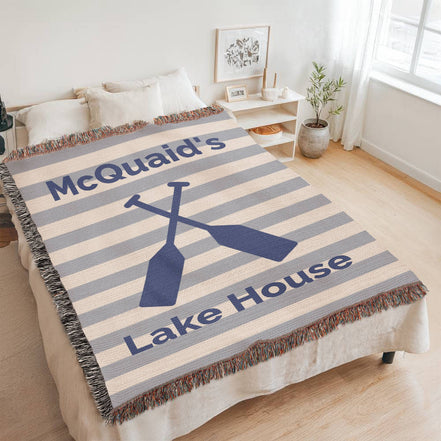 Lake House Personalized Woven Blanket