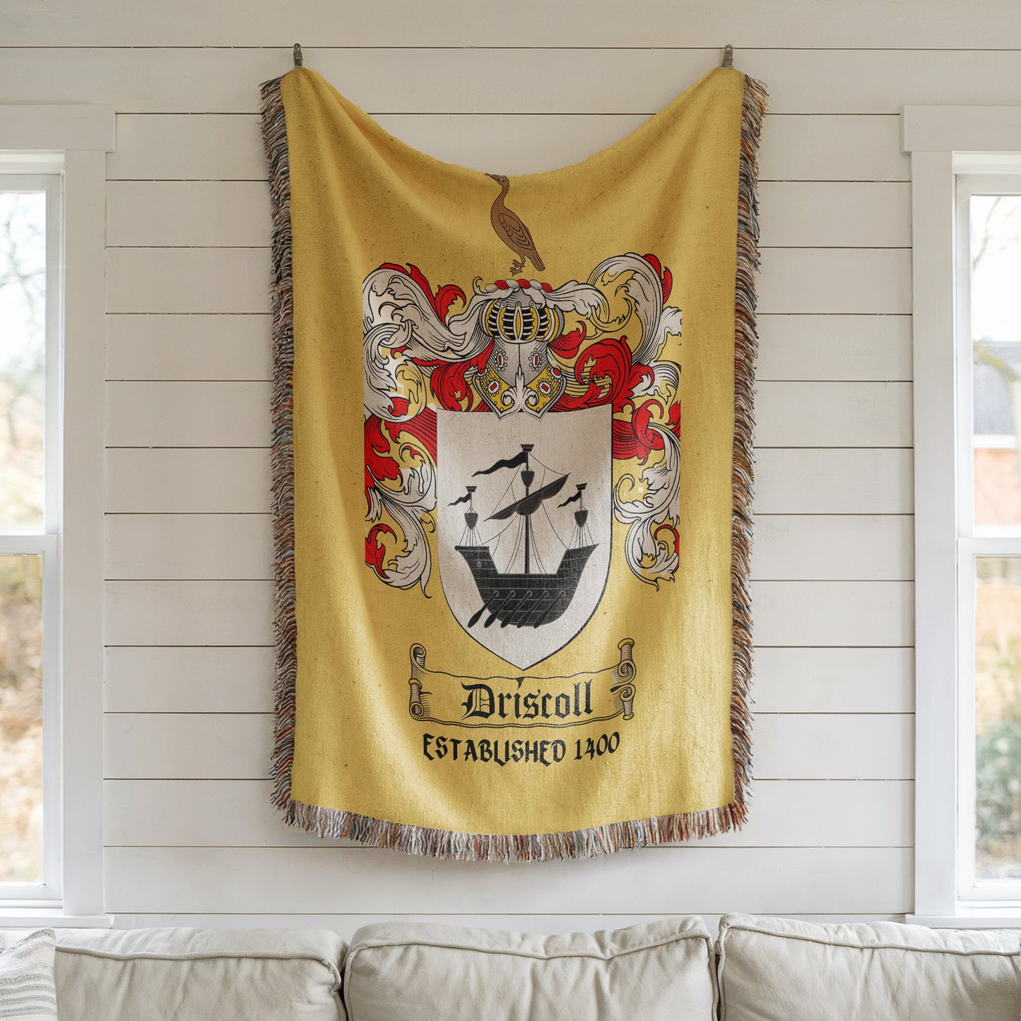 Custom Coat of Arms/Family Crest Heirloom Woven Blanket